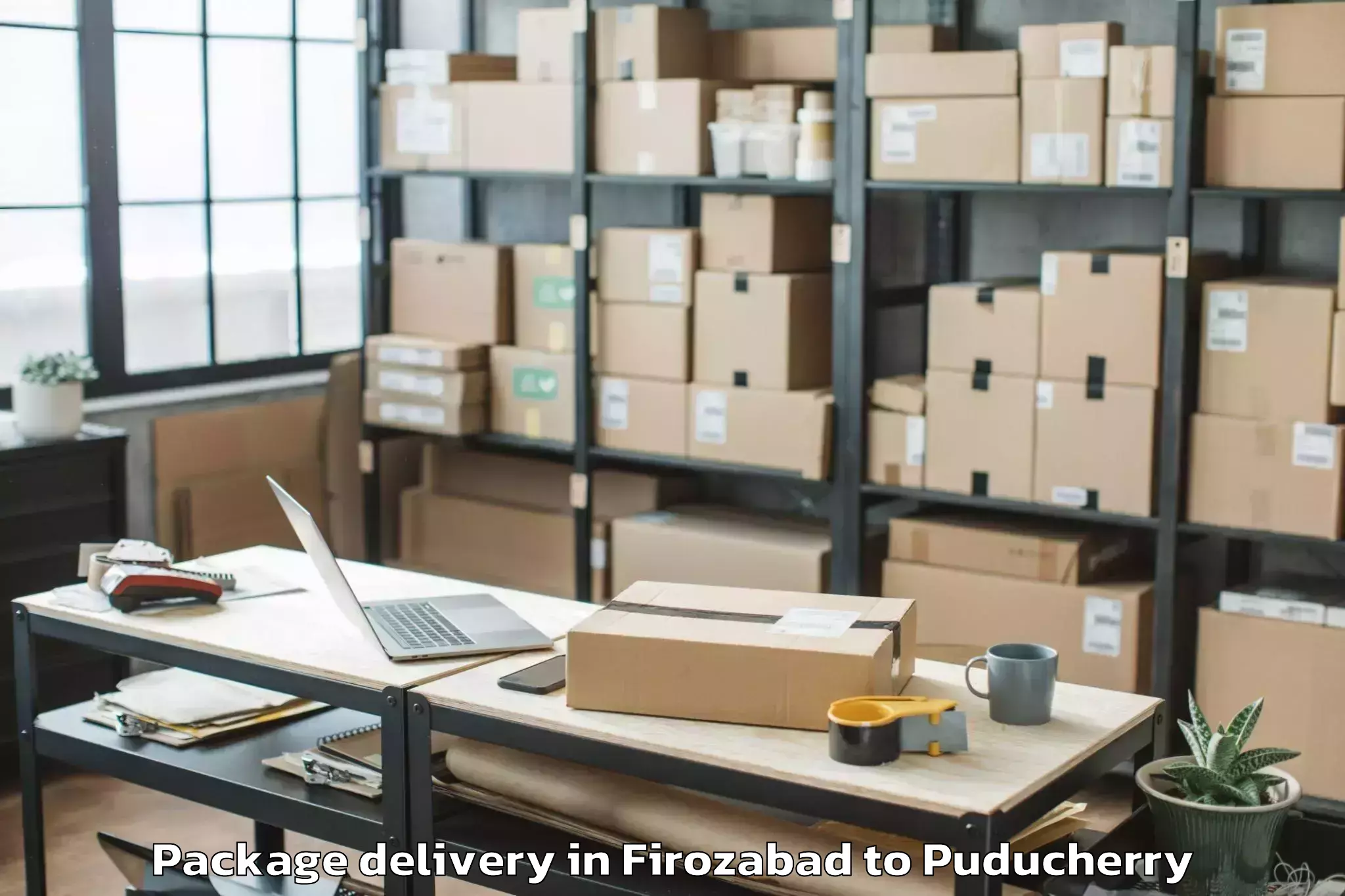 Reliable Firozabad to Pondicherry University Puduche Package Delivery